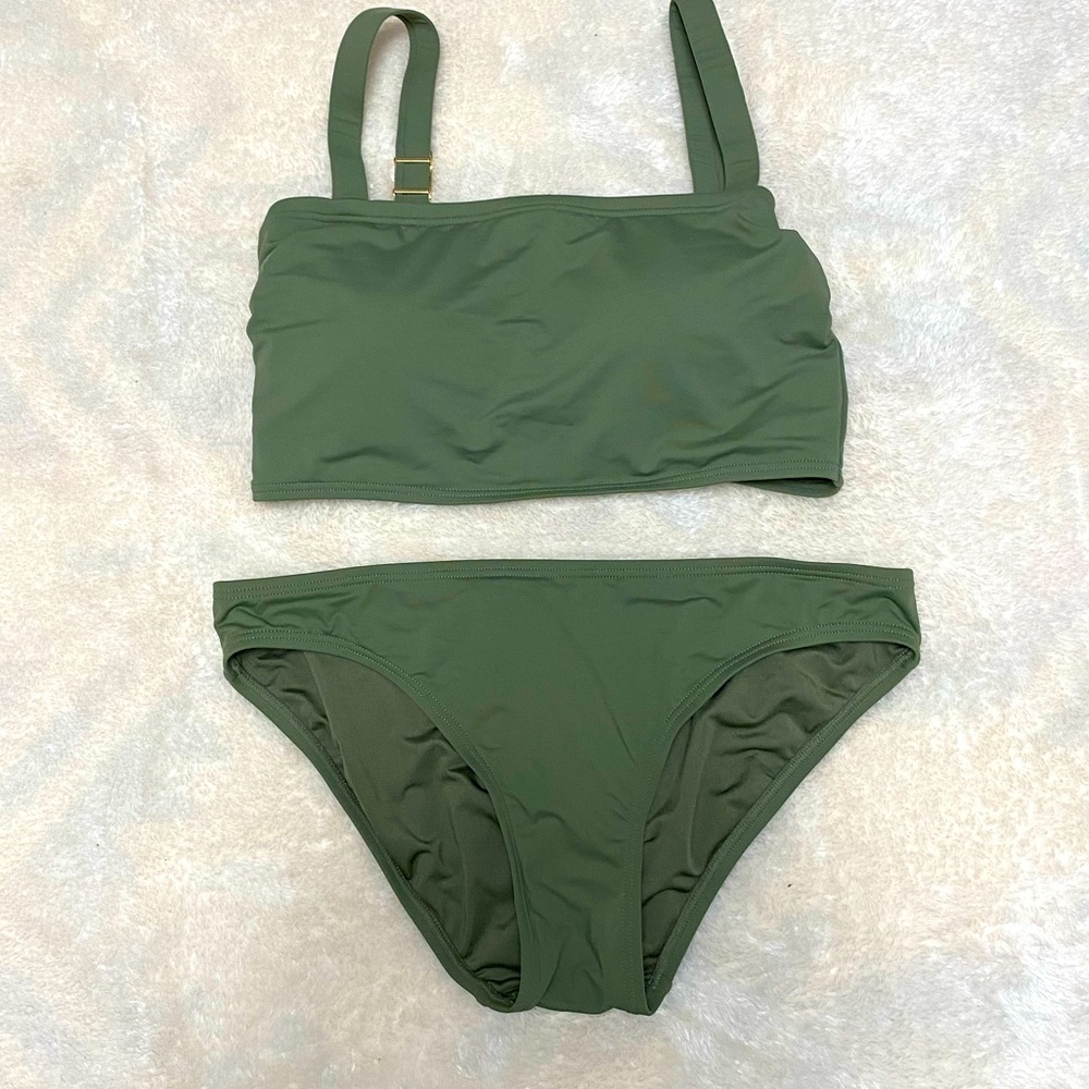 Michael Kors Bikini Top and Bottoms Womens Size Medium Olive Green
